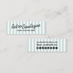 Retro kustgestreepte mini visitekaartjes