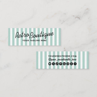 Retro kustgestreepte mini visitekaartjes