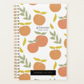 Retro Kute Peach Pattern White Planner (Voorkant)