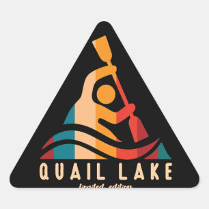 Retro Kwartelmeer Kajakken Driehoek Sticker