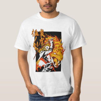 Retro kyojuro rengoku anime t-shirt