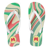 retro l monogram cadeau voor zomer l Marmer Teenslippers (Voetbed)
