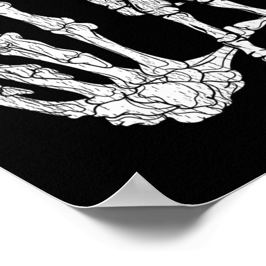 Retro La Hands Skeleton Los Angeles Handtekeningen Poster (Hoek)