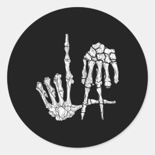 Retro La Hands Skeleton Los Angeles Handtekeningen Ronde Sticker