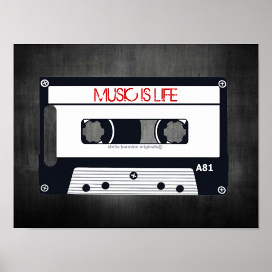 RETRO "LA MUSIQUE EST LA VIE" POSTER - POP ART CAS (Devant)