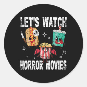 Retro Laat Horror Films Schattige Halloween Cos ki Ronde Sticker