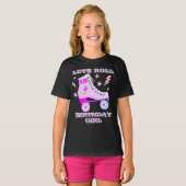 Retro laat Roll Roller Skating Neon Roze T-shirt (Voorkant volledig)