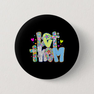 Retro Laat Ze Mentale Gezondheid S Bewustzijn Moti Ronde Button 5,7 Cm