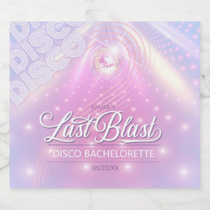 Retro Laatste Blast Disco Bachelorette v2 ID928 Sparkling Wijnetiket