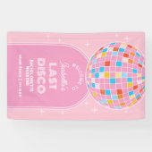 Retro Laatste Disco Bachelorette Weekend Welkom Spandoek (Horizontaal)