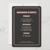 Retro laatste disco vrijgezellenweekend uitnodigin kaart (Achterkant)
