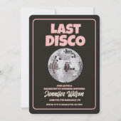 Retro laatste disco vrijgezellenweekend uitnodigin kaart (Voorkant)