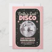Retro laatste disco vrijgezellenweekend uitnodigin kaart (Voorkant)
