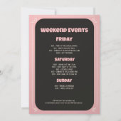 Retro laatste disco vrijgezellenweekend uitnodigin kaart (Achterkant)