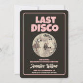 Retro laatste disco vrijgezellenweekend uitnodigin kaart (Voorkant)