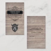 Retro Label Barber Blade en Beard Wood Panel (Voorkant / Achterkant)