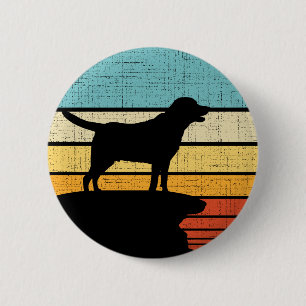 Retro Labrador Black Lab Eigenaar Hondenpuppy Ronde Button 5,7 Cm