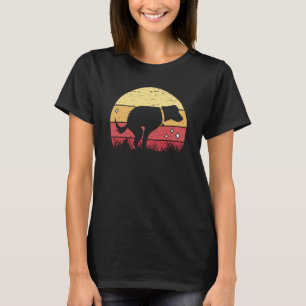 Retro Labrador Sunset Dog Pooping Canine Owner T-shirt