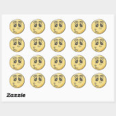 Retro lachende emoji ronde sticker (Vel)