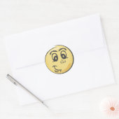 Retro lachende emoji ronde sticker (Envelop)