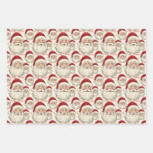 retro lachende kerstman gezicht inpakpapier vel (Voorkant)