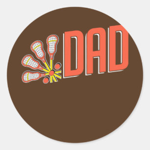 Retro Lacrosse Player Parents  Dad Ronde Sticker