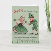 Retro Lad & Lass Custom St Patrick's Day Feestdagen Kaart (Voorkant)