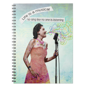 Retro Lady Life Est Un Carnet De Chanson Musicale