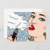  Retro Lady Vaping Briefkaart (Voorkant / Achterkant)