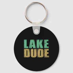 Retro Lake Dude Boating Fun Lake Life Lake Bum Sleutelhanger