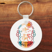 Retro Lake Erie fietspad Sleutelhanger (Achterkant)