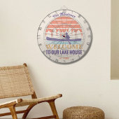 Retro Lake House Familienaam Dartbord