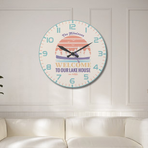 Retro Lake House Familienaam Grote Klok