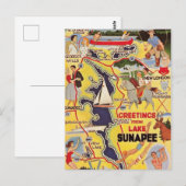 Retro Lake Sunapee NH Briefkaart (Voorkant / Achterkant)