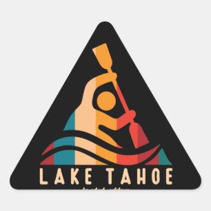 Retro Lake Tahoe kajakken Driehoek Sticker