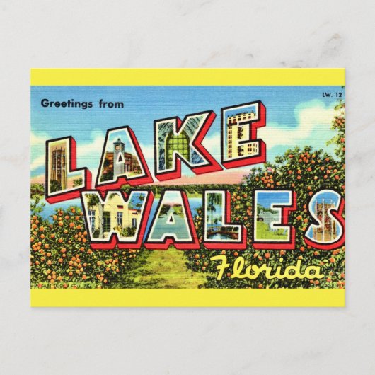 Retro Lake Wales Florida Briefkaart (Voorkant)