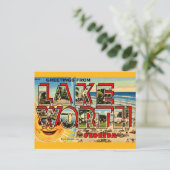 Retro Lake Worth Florida Briefkaart (Staand voorkant)