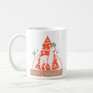 Retro Lama Alpaca Kerstmis Dier Karakter Koffiemok