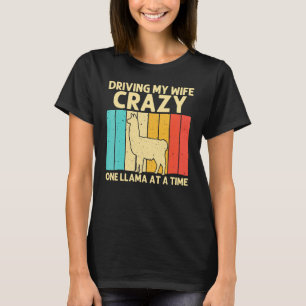Retro Lama Voor Mannen Opa Vader Alpaca Dier T-shirt