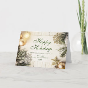 Retro Landelijke Kerst Ornament Bedrijfs Groet Feestdagen Kaart