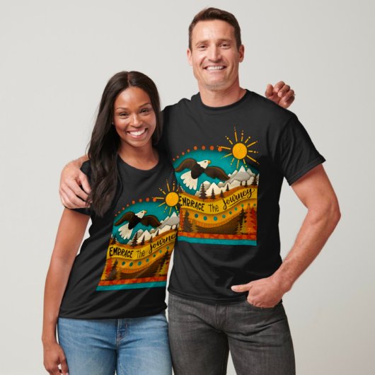 Retro Landschap Reis Quote Eagle Kleurrijk T-shirt