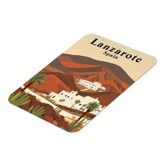 Retro Lanzarote Spanje Reissouvenir Magneet (Linkerzijde)