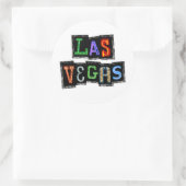 Retro Las Vegas Neon Ronde Sticker (Tas)