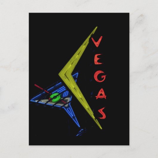 Retro Las Vegas Neon Sign Briefkaart (Voorkant)