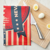 Retro Las Vegas Nevada Skyline Theedoek (Quarter Fold)