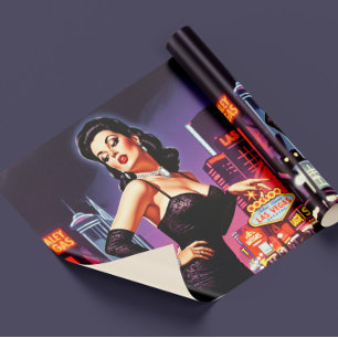 Retro Las Vegas Pin-up Cadeaupapier
