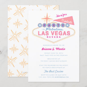 Retro Las Vegas Sign Bachelorette Party Kaart