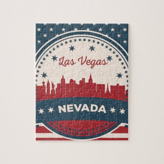Retro Las Vegas Silhouet Legpuzzel (Verticaal)