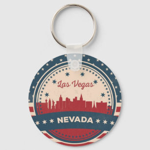 Retro Las Vegas Silhouette Sleutelhanger