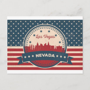 Retro Las Vegas Skyline Briefkaart